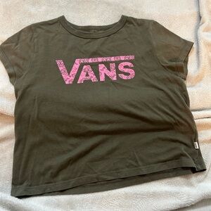 dark green vans cropped tee size medium